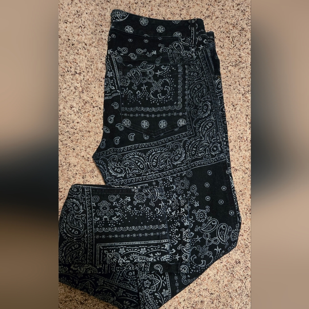 Royal Bones Print Blue Jeans Womens Size 13 Nice - Picture 2 of 7